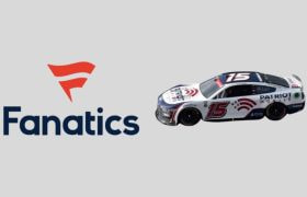 Fanatics logo and NASCAR driver JJ Yeley