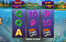 Screenshot from the New Big Catch Bass Fishing Win Stepper by Blueprint Gaming Game