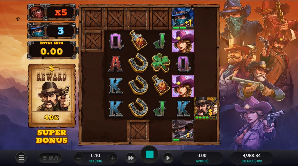Screenshot of the Super Bonus Feature of Bounty County