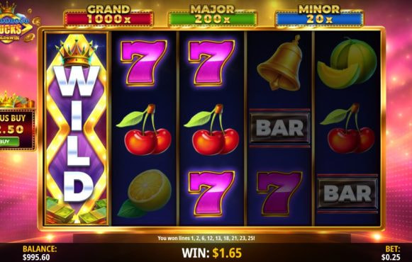 Screenshot from the new Brilliant Bucks Hold & Win slot by IGT