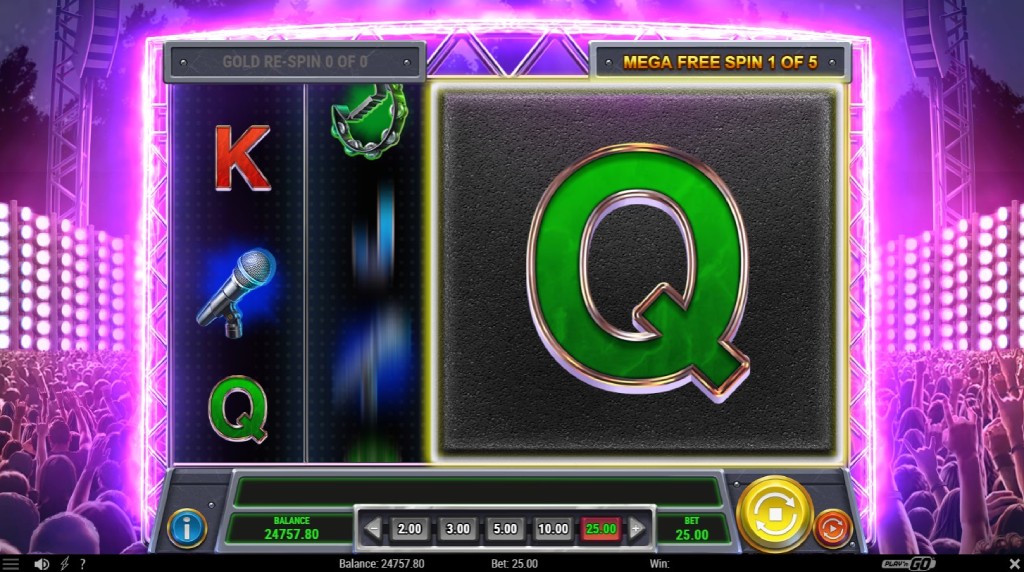 Screenshot of the Mega Free Spins of City of Sound