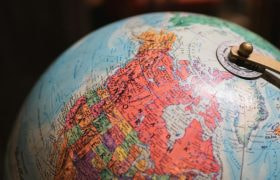 Globe with North America