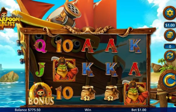 Screenshot from the new Harpoon Heist slot by Light & Wonder