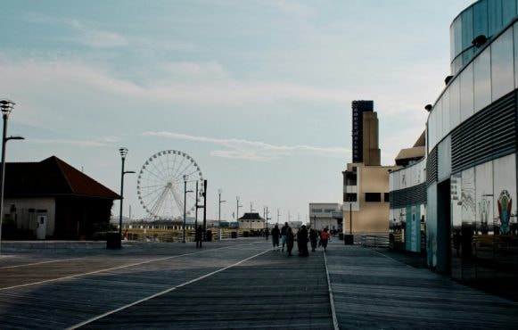 Atlantic City Ferris Wheel under moody grey skies