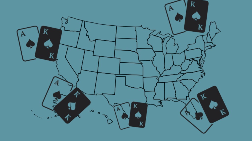 US map with offshore gaming operators