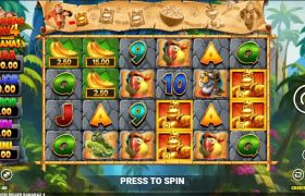 Screenshot from the new King Kong Cash Even Bigger Bananas 4 slot by Blueprint Gaming