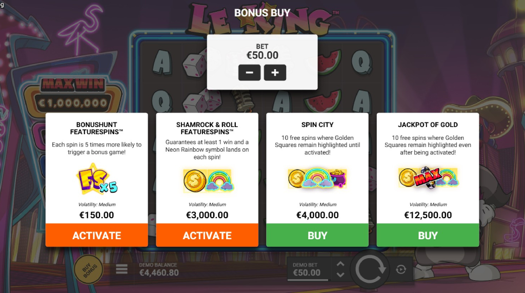 Screenshot of the Bonus Buy of Le King