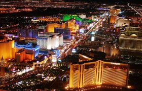The Las Vegas strip at night