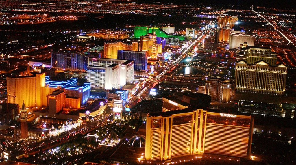 The Las Vegas strip at night
