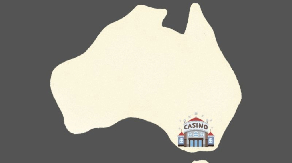 Victoria Australia map and casino icon