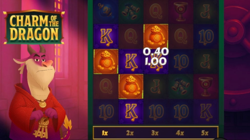 Screenshot from the New Charm of the Dragon Slot by Bullshark Games