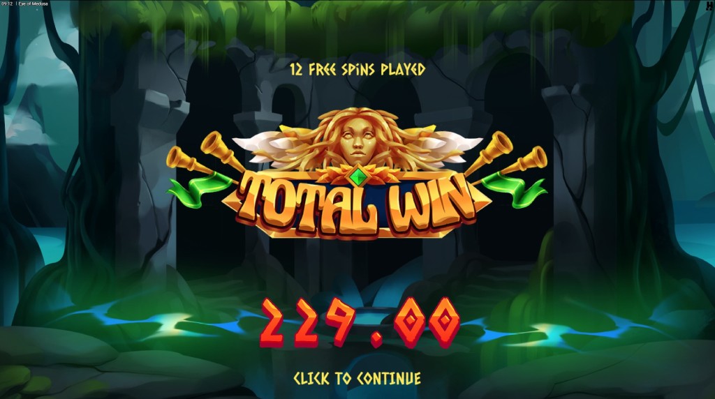 Screenshot of the Snakes & Stones Bonus Game of Eye of Medusa