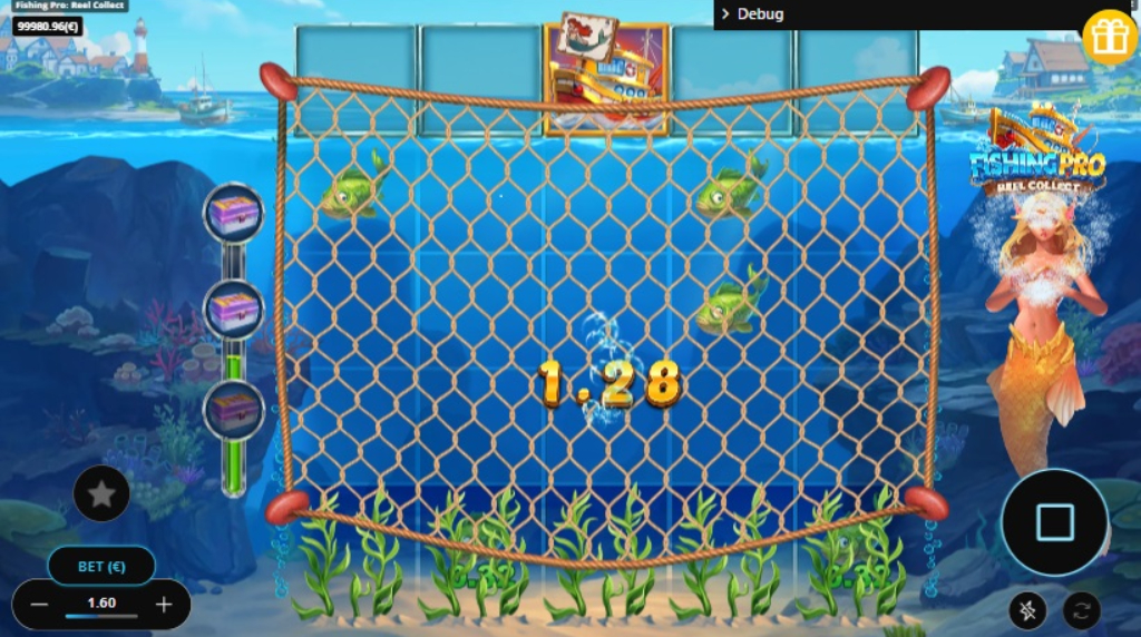 Screenshot from the Fishing Pro Reel Collect Slot by Gaming Corps