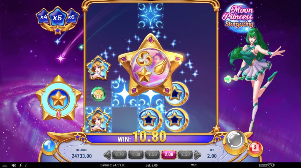 Screenshot of the Resonance feature of Moon Princess Stargazing