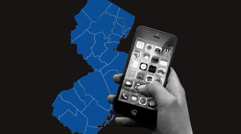 New Jersey state map and sweepstakes casino app