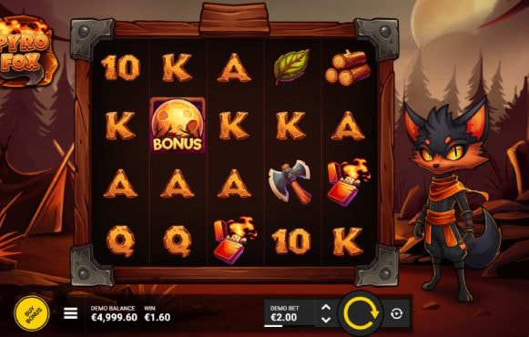 Screenshot from the New Pyrofox Slot by Backseat Gaming