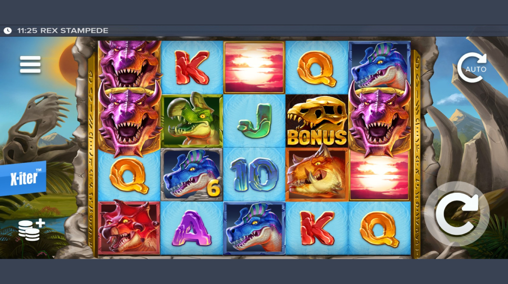 Screenshot from the New Rex Stampede Slot by ELK Studios