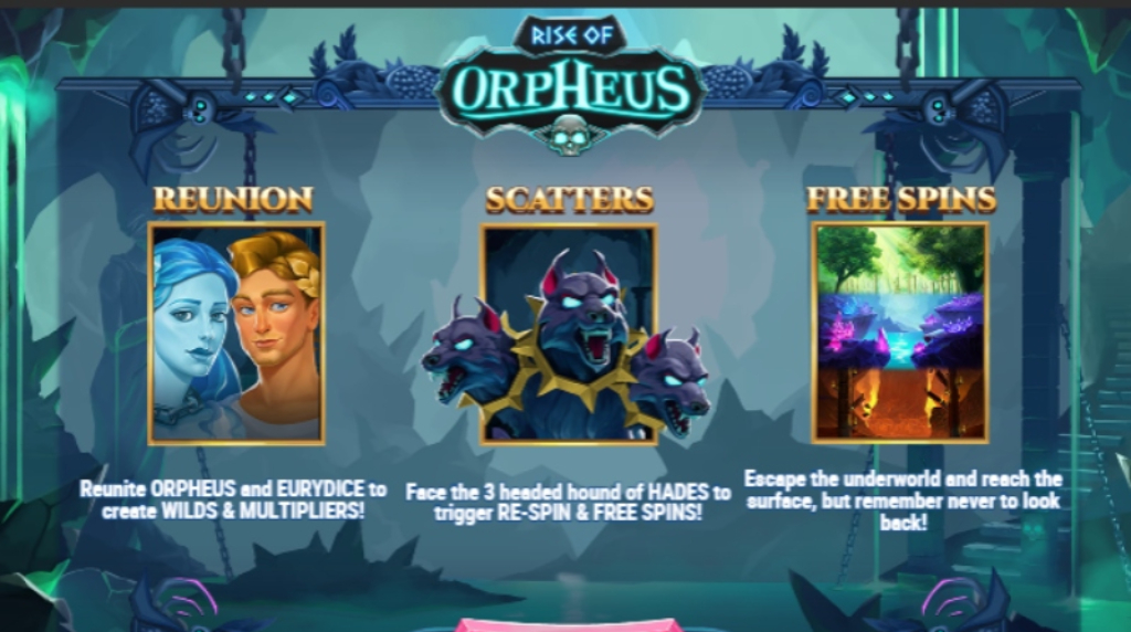 Screenshot of the main reel of Rise of Orpheus