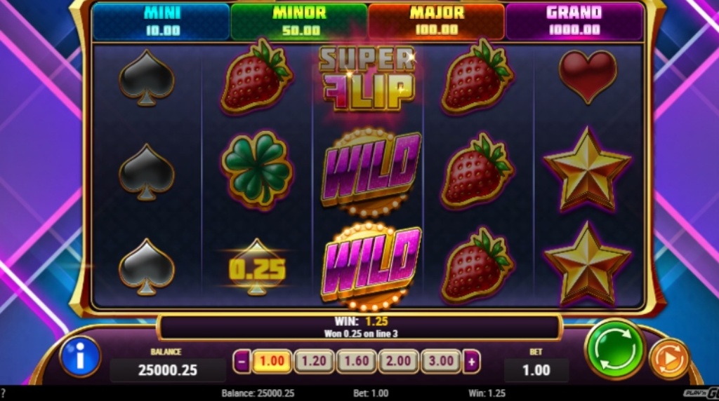 Screenshot from the new Super Flip Deluxe Slot by Play'n GO