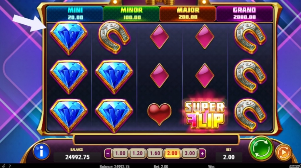 Screenshot of the Super Flip Deluxe slot game
