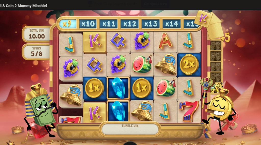 Screenshot from Bill & Coin 2 Mummy Mischief by Relax Gaming