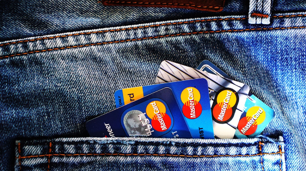 Credit cards in jeans pocket