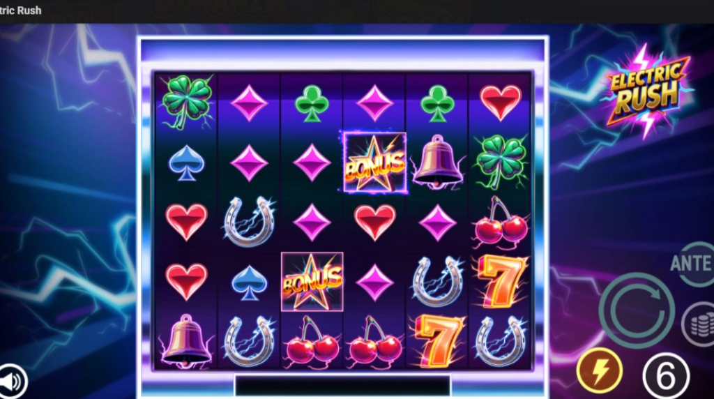 Screenshot from the new Electric Rush slot by AvatarUX