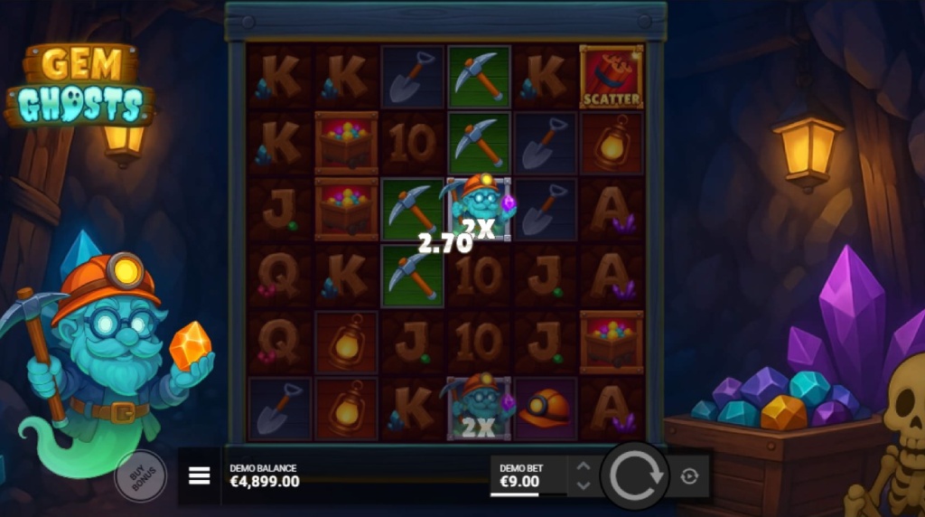 Screenshot from the New Gem Ghosts Slot by Bullshark Games