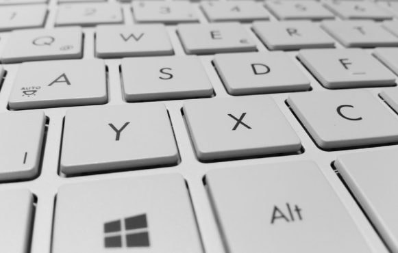 White laptop keyboard