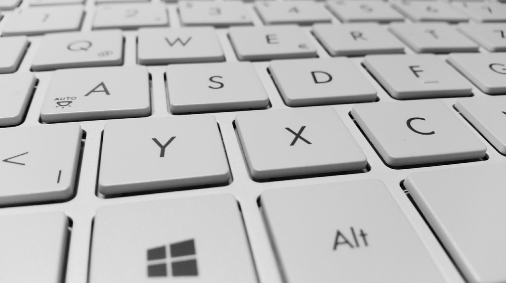 White laptop keyboard