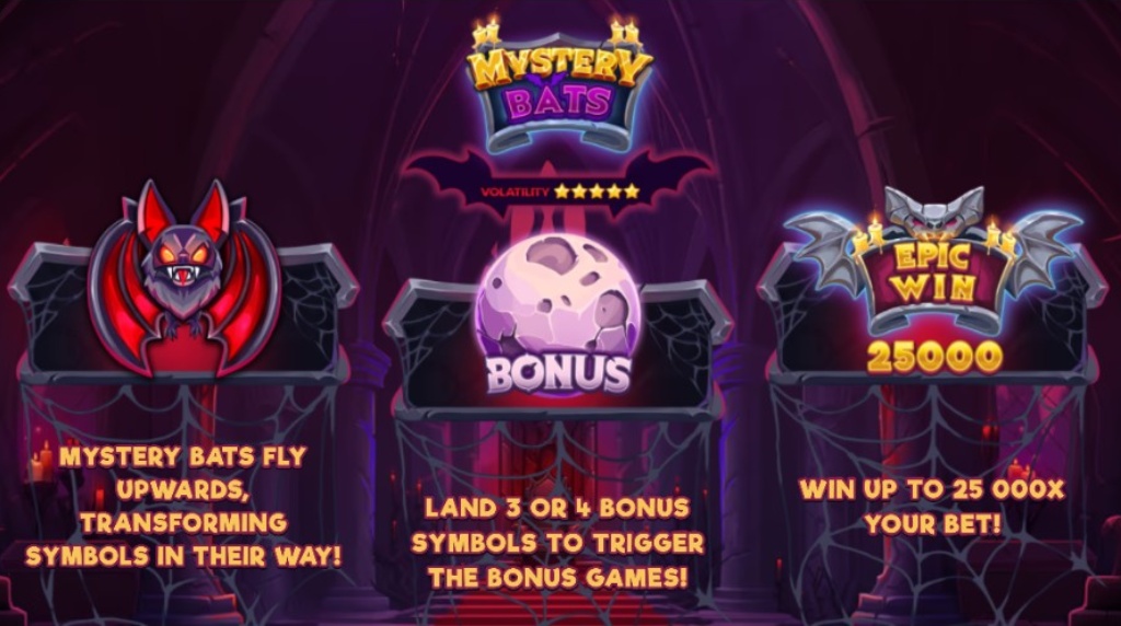 Loading screen of Mystery Bats slot from Backseat Gaming