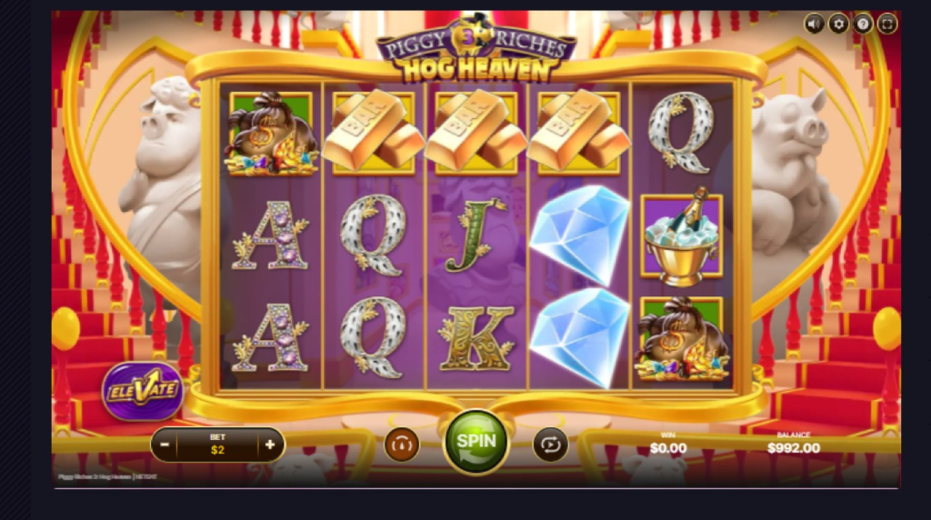 Screenshot of the Piggy Riches 3: Hog Heaven of NetEnt
