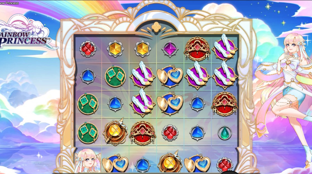 Screenshot from the New Rainbow Princess Slot by Hacksaw Gaming