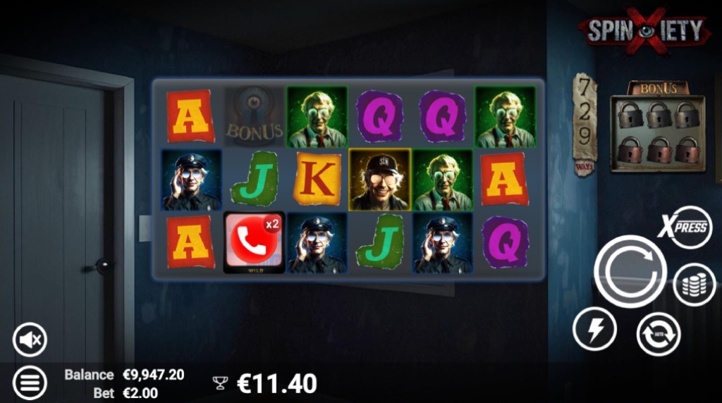 Screenshot from the new Spinxiety Slot by AvatarUX