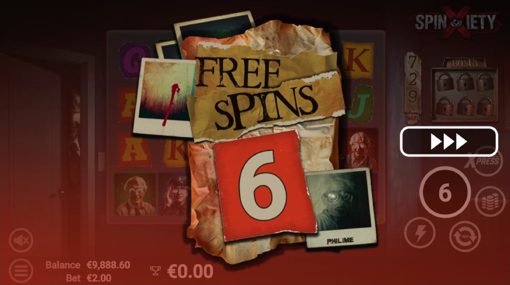 Screenshot of the bonus round of Spinxiety