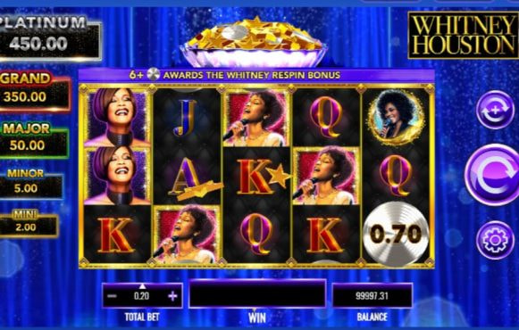 Screenshot from the new Whitney Houston slot by IGT