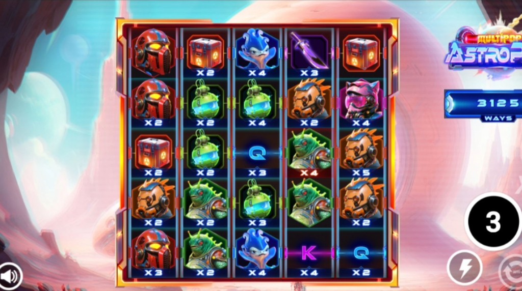 Screenshot of the Free Spin Round of Astropop