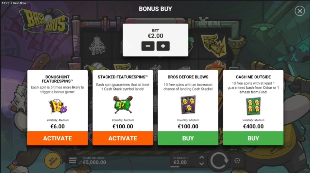 Screenshot of the Bonus Buys feature of Bash Bros