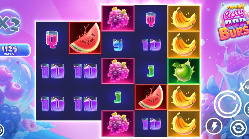 Screenshot from the new CherryPop Burst slot by AvatarUX