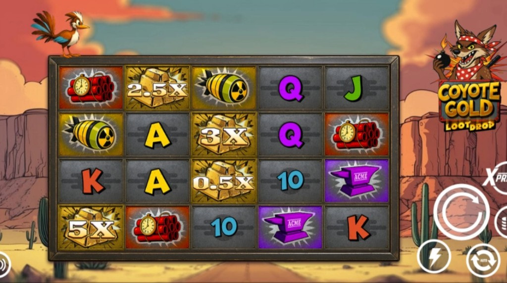Screenshot from the new Coyote Gold slot by AvatarUX