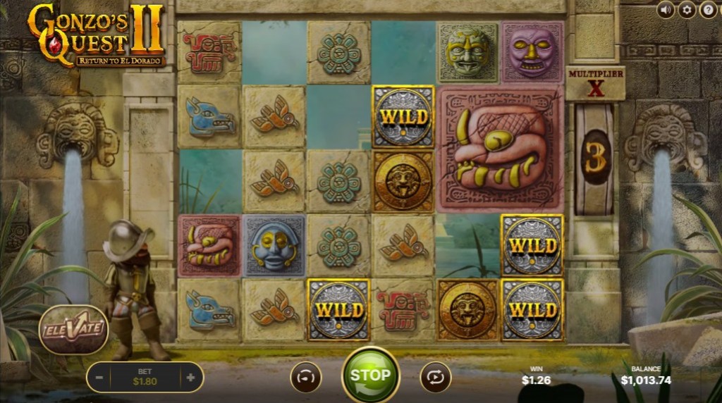 Screenshot of the Calamity Wild symbols of Gonzo's Quest 2