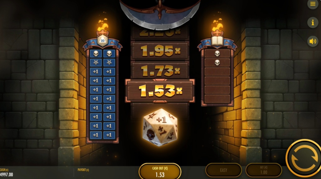 Screenshot from the new Heads Will Roll slot by Thunderkick
