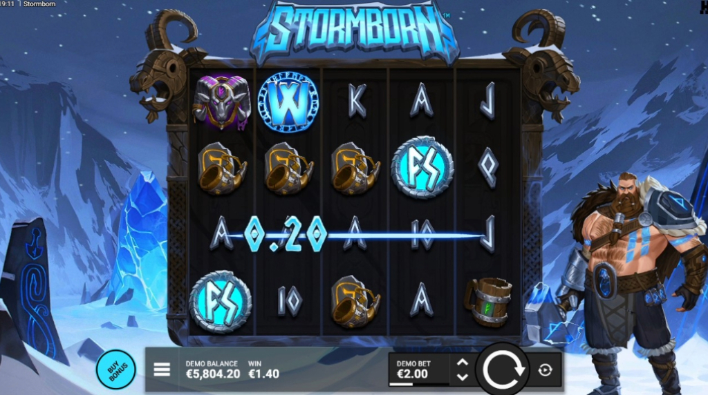 Screenshot from the New Stormborn Slot by Hacksaw Gaming