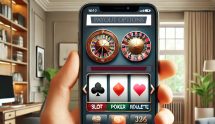 Online casino app screen on mobile phone