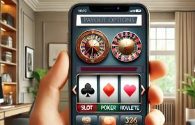 Online casino app screen on mobile phone