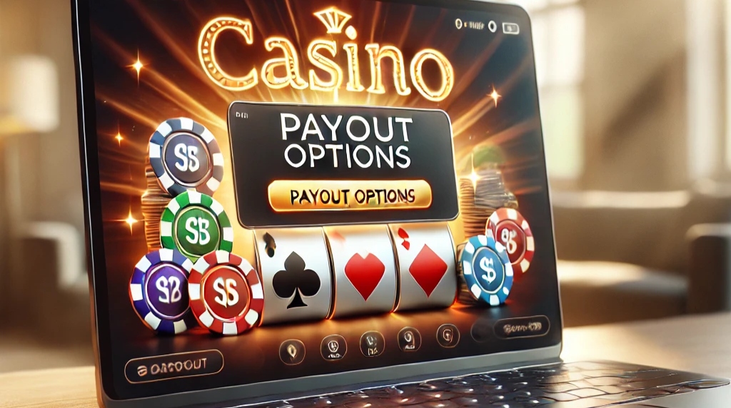 Laptop with online casino website on the screen 