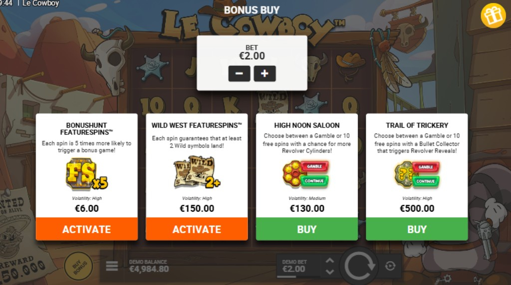 Screenshot from the Bonus Buy of Le Cowboy