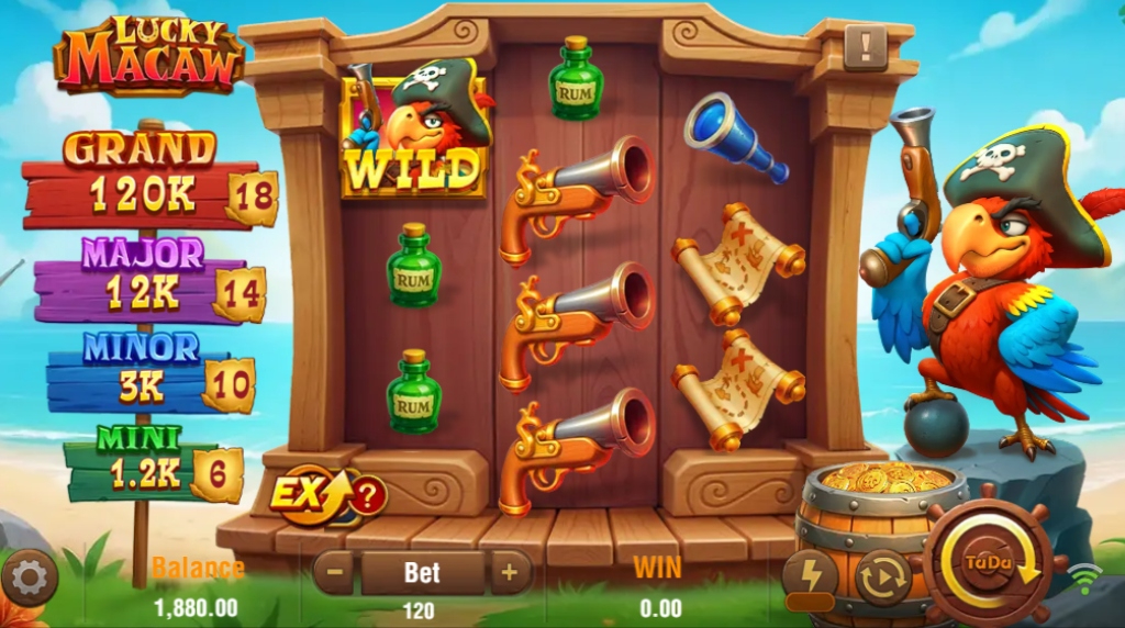 Screenshot from the New Lucky Macaw Slot by TaDa Gaming