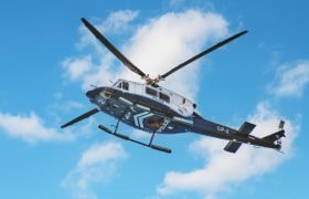 Police helicoptor in flight