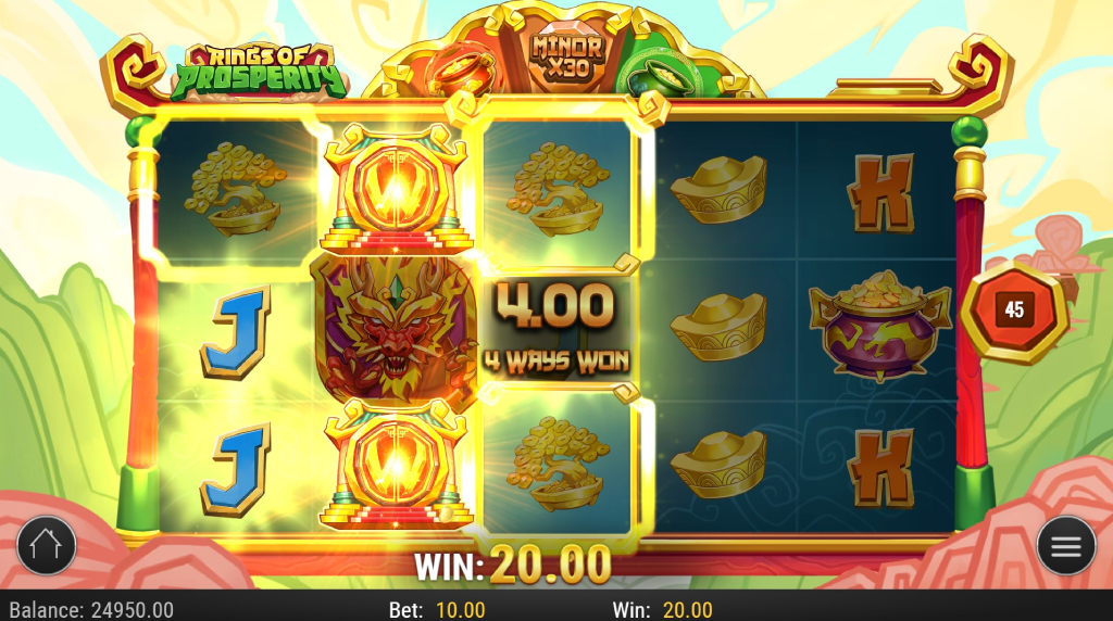 Screenshot from the new Rings of Prosperity slot by Play'n GO